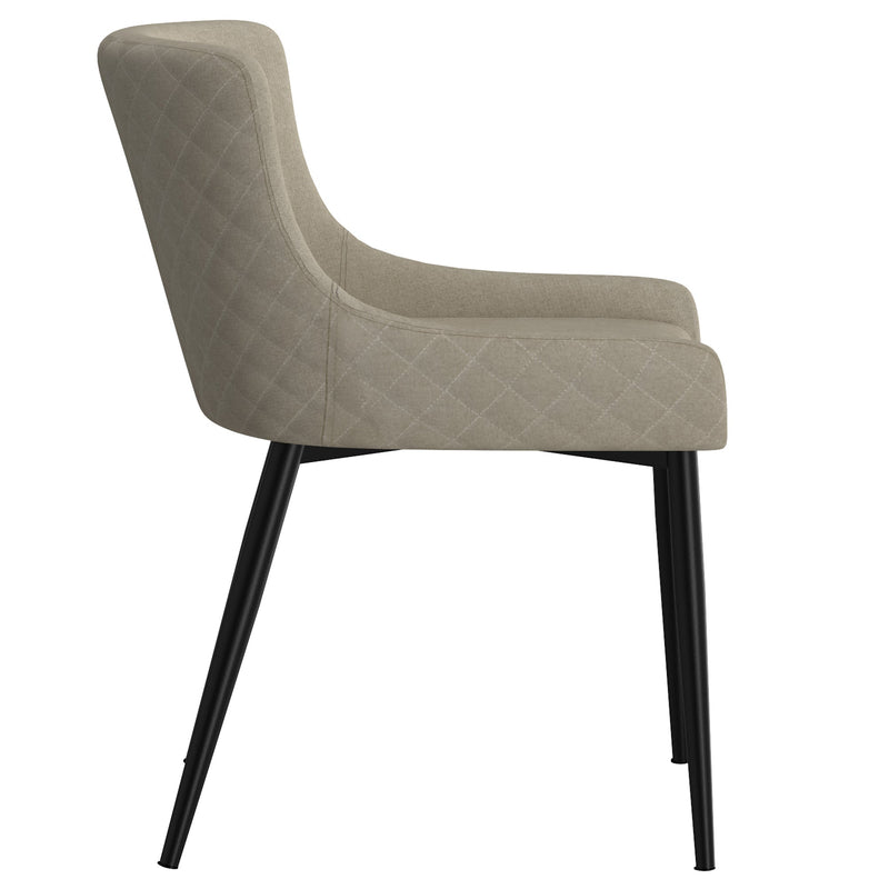 4. "Beige and Black Leg Dining Chairs - Set of 2 Bianca Chairs for Modern Dining Spaces"
