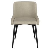 5. "Bianca Dining Chair, Set of 2 - Beige Upholstery and Black Legs for a Sophisticated Look"