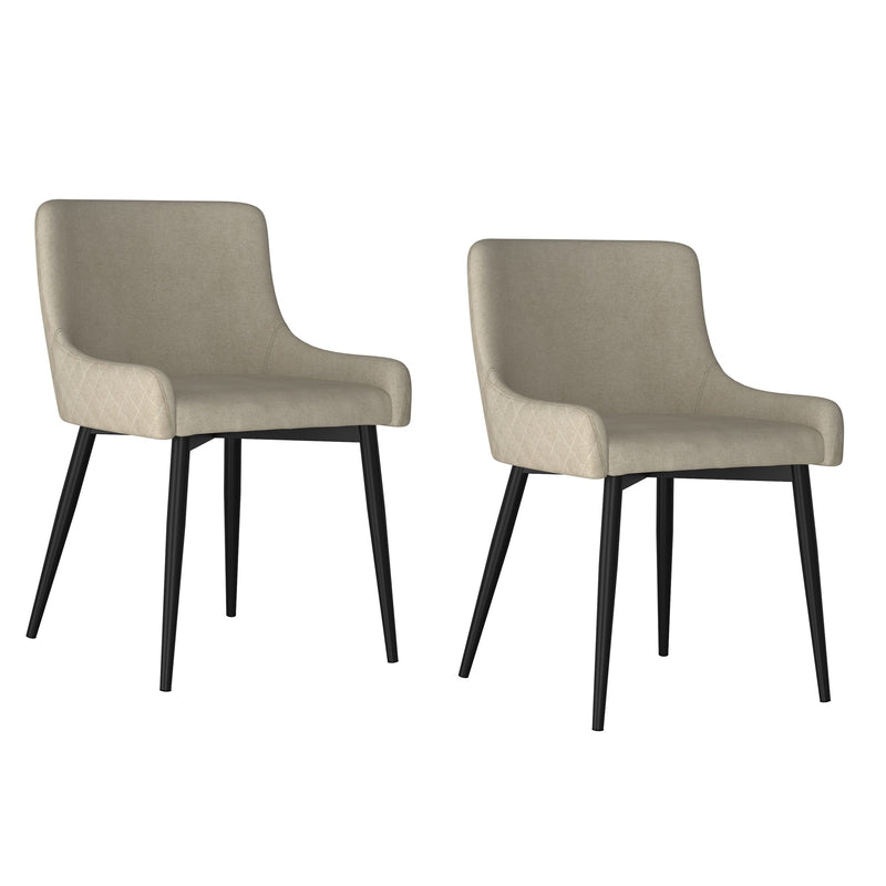 6. "Beige and Black Leg Bianca Dining Chair, Set of 2 - High-Quality Seating for Dining Rooms"