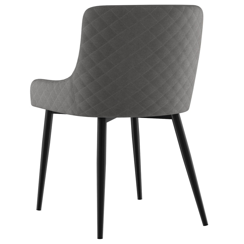 3. "Bianca Dining Chair, Set of 2 in Grey and Black Leg - Sleek and versatile seating option"