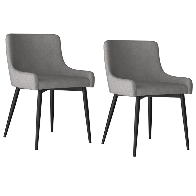 6. "Bianca Dining Chair, Set of 2 in Grey and Black Leg - Contemporary style for your dining area"
