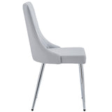 4. "Light Grey and Chrome Devo Dining Chair, Set of 2 - Enhance your dining room decor"