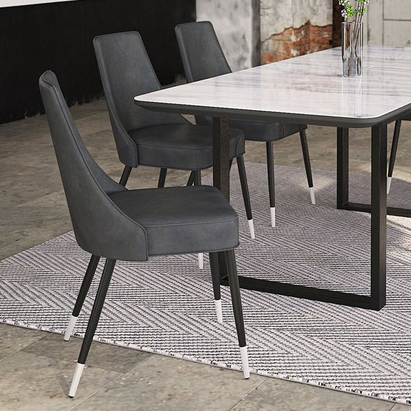 2. "Vintage Grey and Black Silvano Dining Chair, Set of 2 - Stylish addition to any dining space"