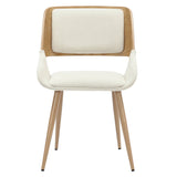 5. "Hudson Dining Chair in Beige Fabric and Natural Metal and Wood - Enhance Your Dining Space"