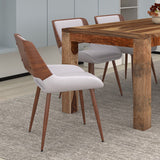 2. "Grey Fabric and Walnut Metal and Wood Hudson Dining Chair - Contemporary design for modern interiors"