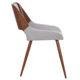 4. "Hudson Dining Chair in Grey Fabric and Walnut Metal and Wood - Durable and sturdy construction"