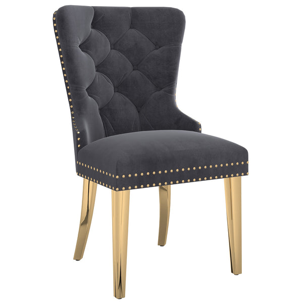 1. "Mizal Dining Chair, Set of 2 in Grey and Gold - Elegant and Stylish Seating"