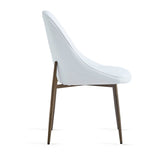 4. "White and Aged Gold Cleo Dining Chair, Set of 2 - Enhance Your Dining Space with Sophistication"