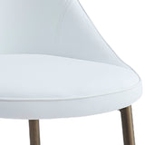 6. "White and Aged Gold Cleo Dining Chair, Set of 2 - Add a Touch of Glamour to Your Dining Area"