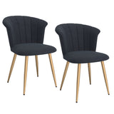 7. "Stunning Orchid Dining Chair, Set of 2 in Black and Gold - Eye-catching Addition"