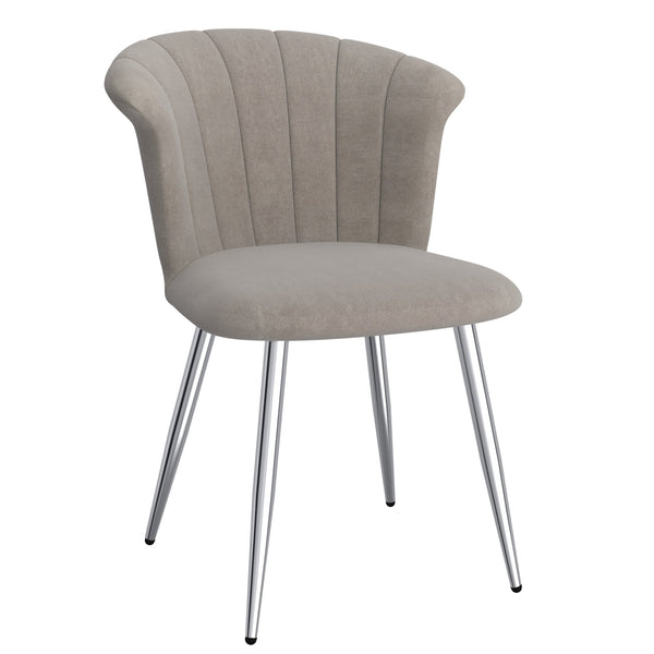 1. "Orchid Dining Chair, Set of 2 in Grey and Chrome - Elegant and Modern Design"