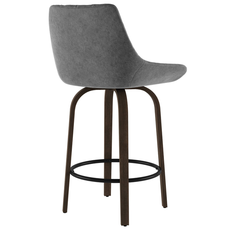 3. "Kenzo 26" Counter Stool in Grey and Walnut - Comfortable and durable seating solution"