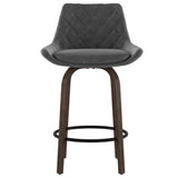 4. "Set of 2 Kenzo Counter Stools - Grey and Walnut finish for contemporary interiors"