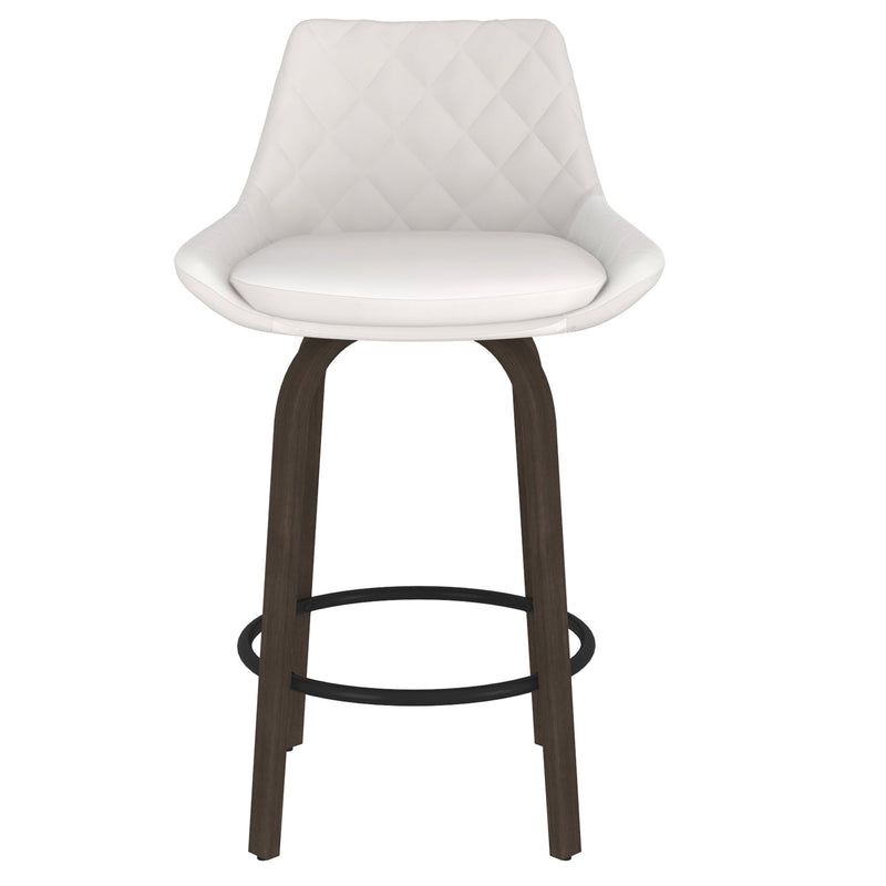 4. "Kenzo Counter Stool in White and Walnut - Enhance your home decor with this elegant seating"