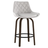 1. "Kenzo 26" Counter Stool, Set of 2 in White and Walnut - Sleek and stylish seating option"