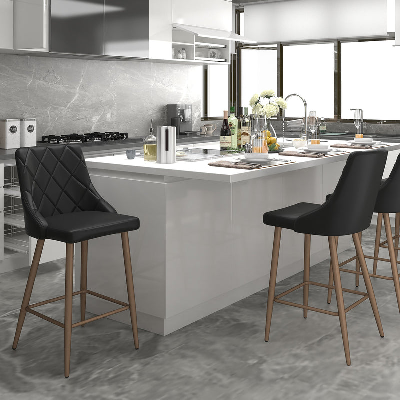 2. "Modern Antoine 26" Counter Stool, Set of 2, in Black - Enhance your kitchen or bar area"