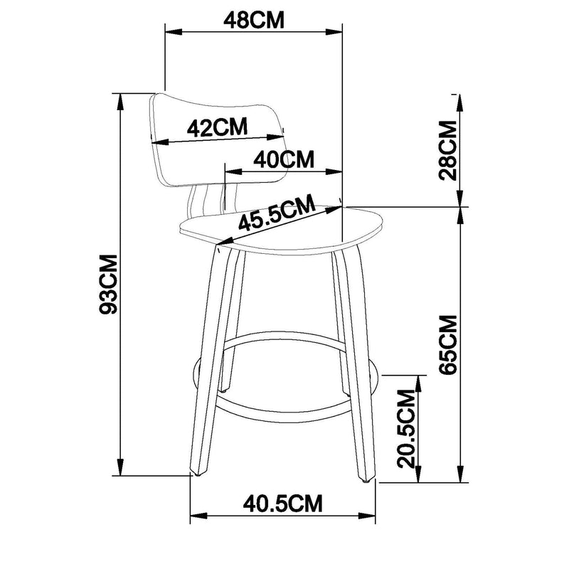 8. "Walnut and Black Faux Leather Counter Stool - Easy to clean and maintain for hassle-free use"