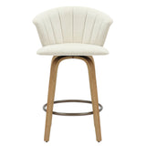 5. "Natural Finish Counter Stool - Enhance Your Home Decor with the Tula 26" Beige Fabric Stool"