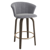 1. "Tula 26" Counter Stool in Grey and Washed Oak - Stylish seating for your kitchen island or bar"