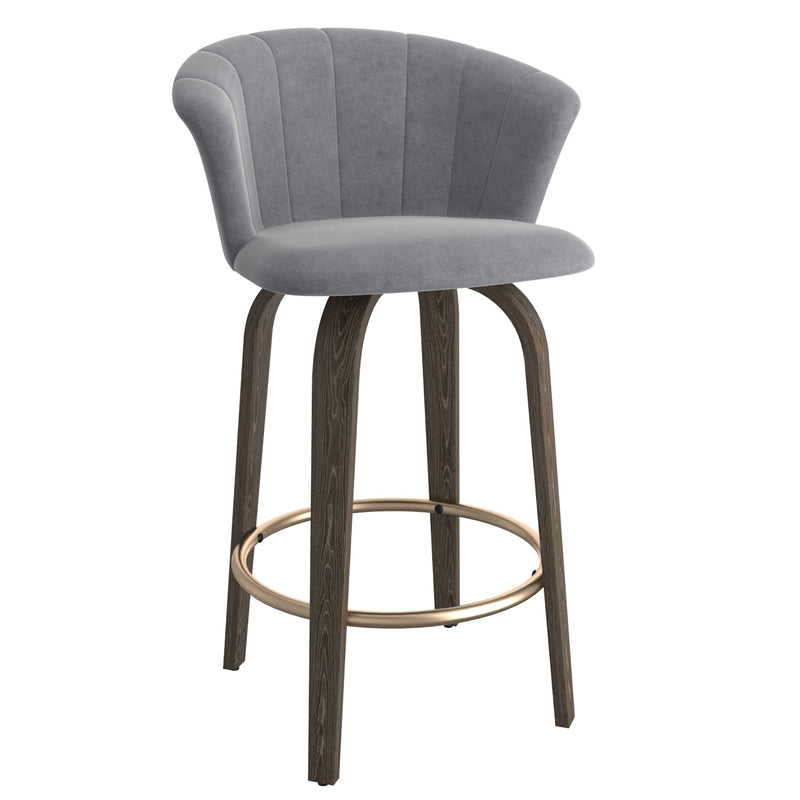 1. "Tula 26" Counter Stool in Grey and Washed Oak - Stylish seating for your kitchen island or bar"