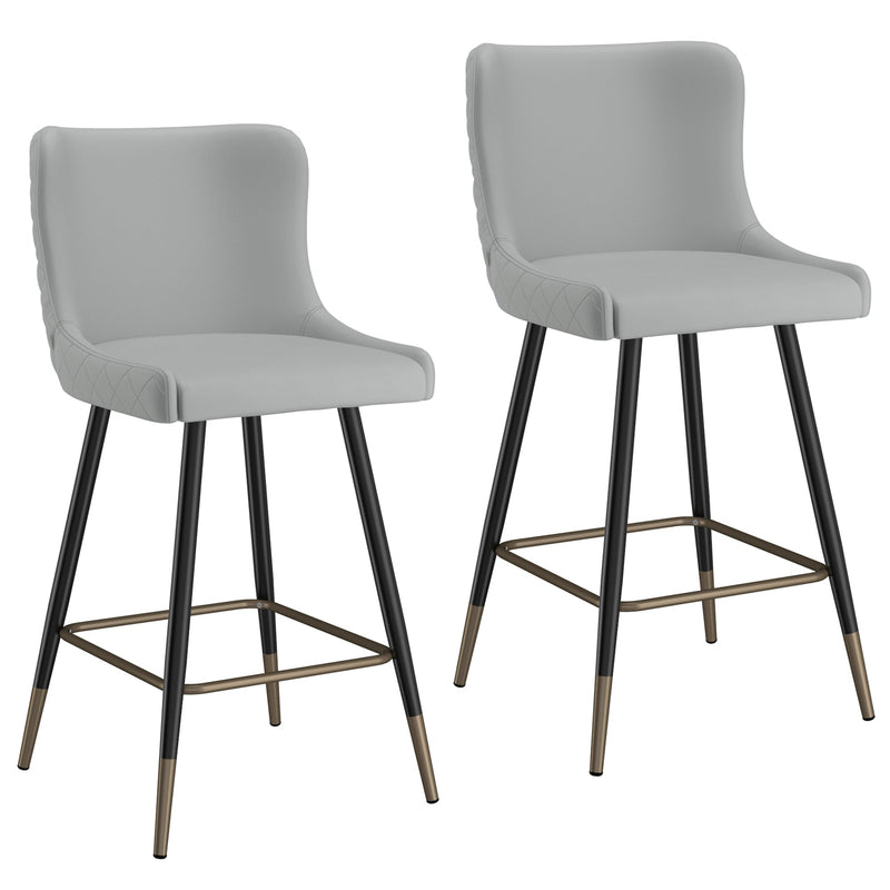 7. "Xander 26" Counter Stool in Light Grey - Set of 2 - Versatile seating for kitchen or bar"