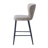 4. "Clover Counter Stools in Vintage Grey Faux Leather - Set of 2, 26" height, durable and easy to clean"