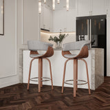 2. "Grey and Walnut Counter Stool - Sleek design for contemporary interiors"