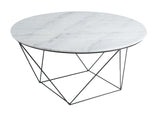 1. Valencia Round Coffee Table - White Marble/Black Matte with sleek design and elegant finish