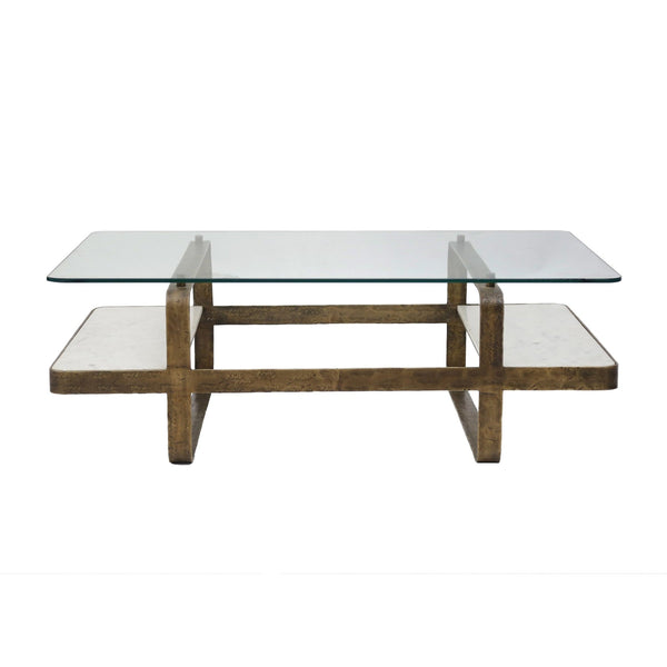 2. "Elegant translucent coffee table for contemporary living spaces"