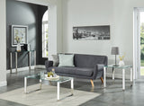 5. "Zevon Coffee Table in Silver, perfect for small to medium-sized spaces"