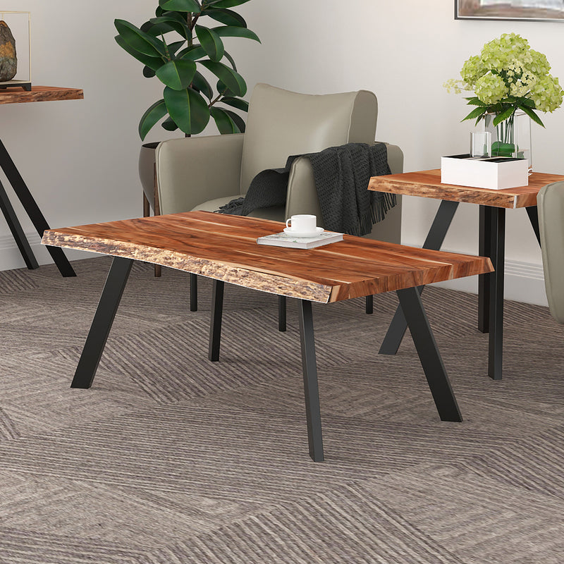 2. "Natural and Black Virag Coffee Table - Stylish addition to any living space"