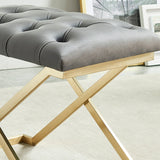 6. "Grey and Gold Rada Bench - Add a touch of sophistication to your living room"