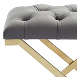 7. "Medium-sized Rada Bench in Grey and Gold - Ideal for entryways or bedrooms"