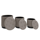 3. "Lexi Round Storage Ottoman Set - Convenient and Versatile"