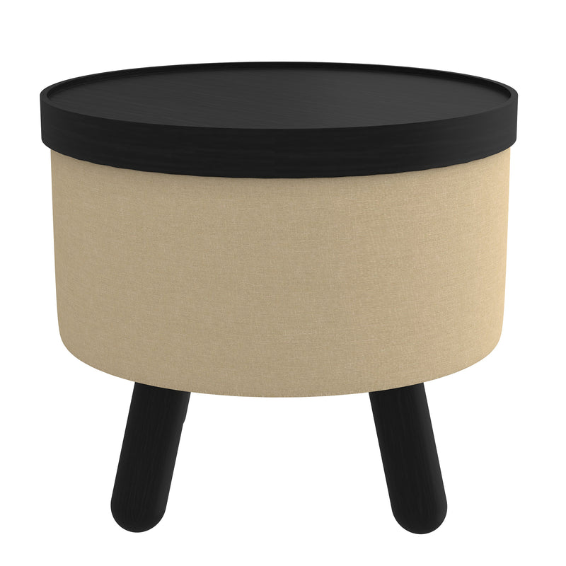 3. "Betsy Round Storage Ottoman - Convenient Tray and Ample Storage Space"