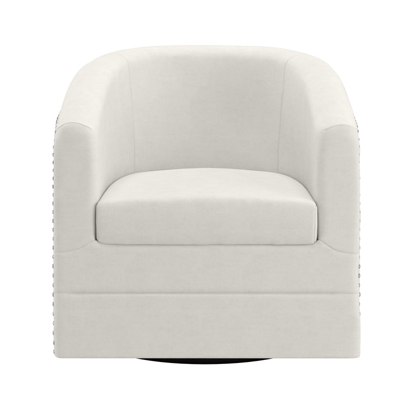 3. "Medium-sized Ivory Accent Chair - Perfect for small to medium-sized rooms"