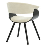 3. "Holt Accent/Dining Chair in Beige Fabric and Black - Perfect addition to any modern interior"