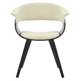 5. "Holt Accent/Dining Chair in Beige Fabric and Black - Ideal for both dining and accent seating"