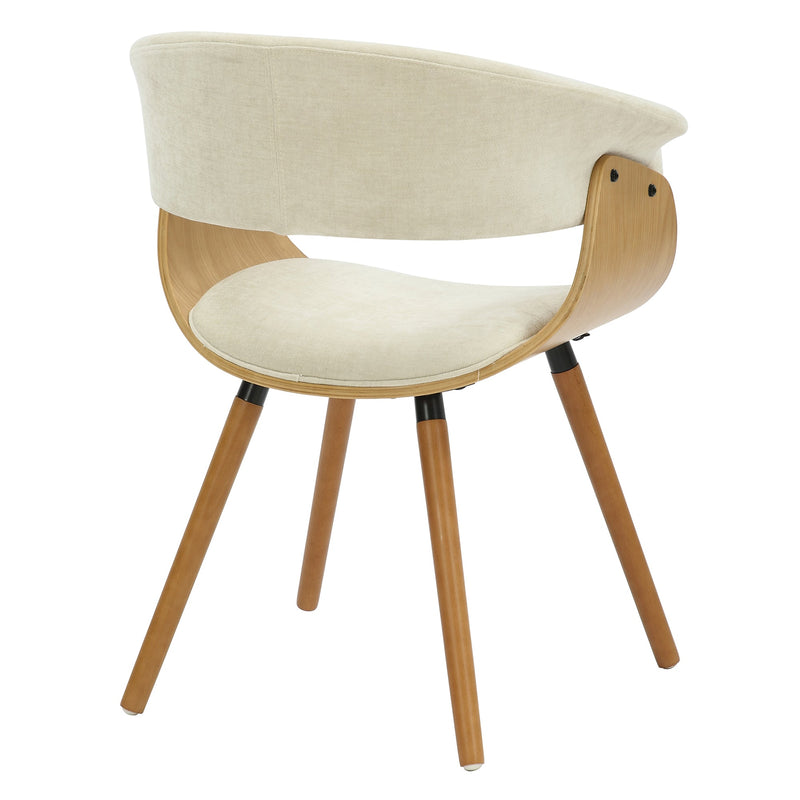 3. "Holt Accent/Dining Chair in Beige Fabric and Natural - Perfect addition to any modern interior"