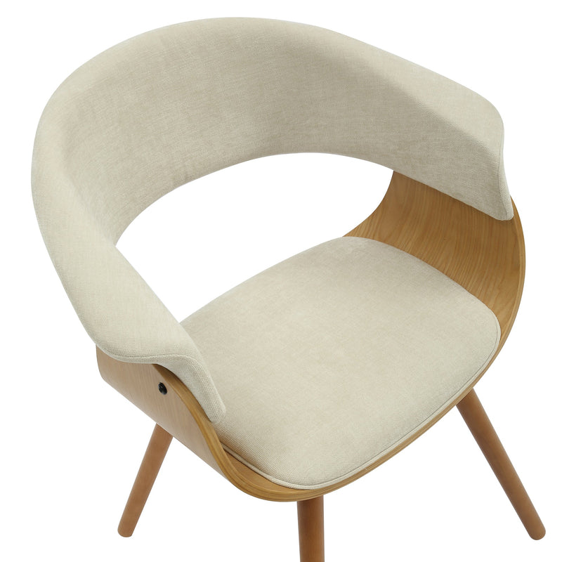 6. "Beige Fabric and Natural Holt Accent/Dining Chair - Ideal for both formal and casual settings"