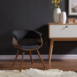 2. "Charcoal and Walnut Holt Accent/Dining Chair - Perfect addition to any modern interior"