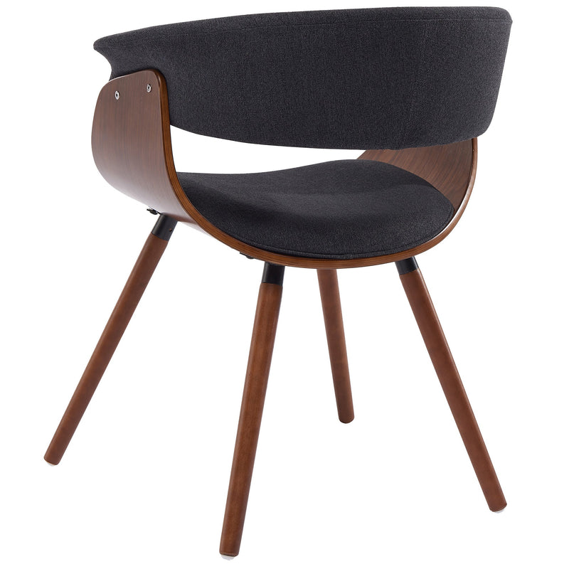 3. "Holt Accent/Dining Chair - Sleek design with a charcoal and walnut finish"