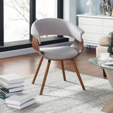 2. "Grey and Walnut Holt Accent/Dining Chair - Enhance your home decor with this elegant piece"