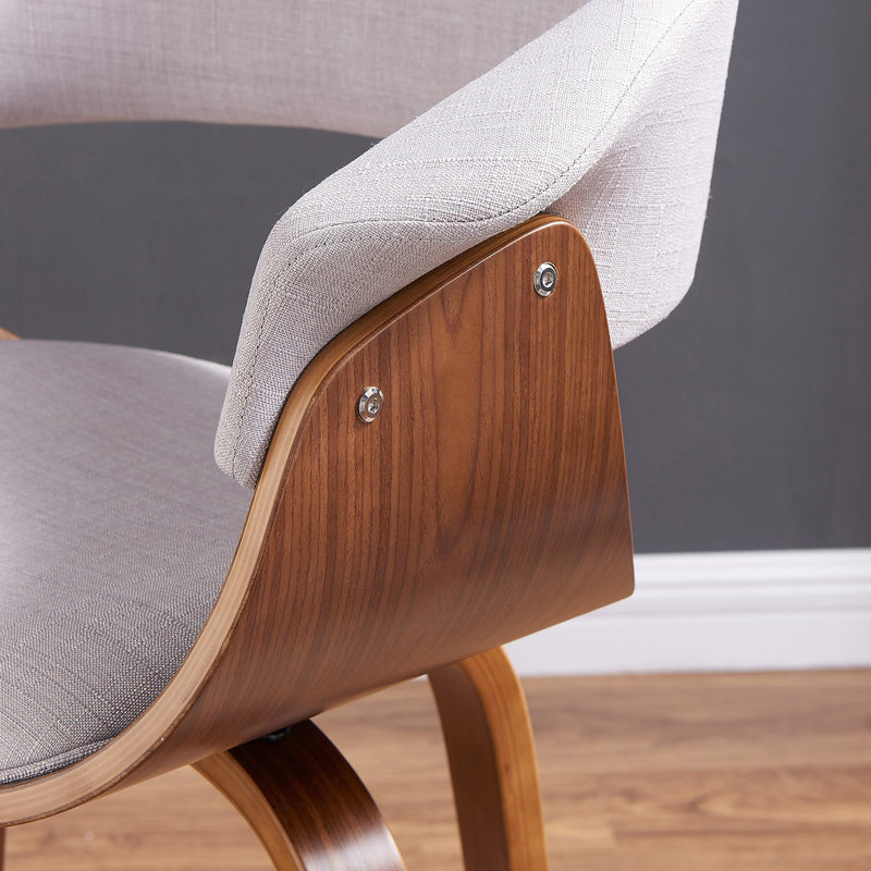 4. "Grey and Walnut Holt Accent/Dining Chair - Ideal for dining rooms or living spaces"