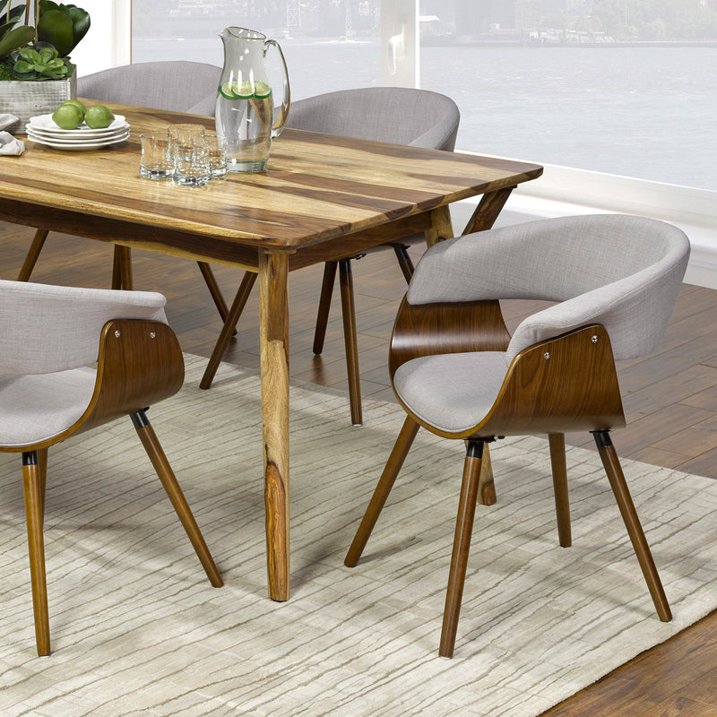 5. "Holt Accent/Dining Chair in Grey and Walnut - Crafted with high-quality materials for durability"