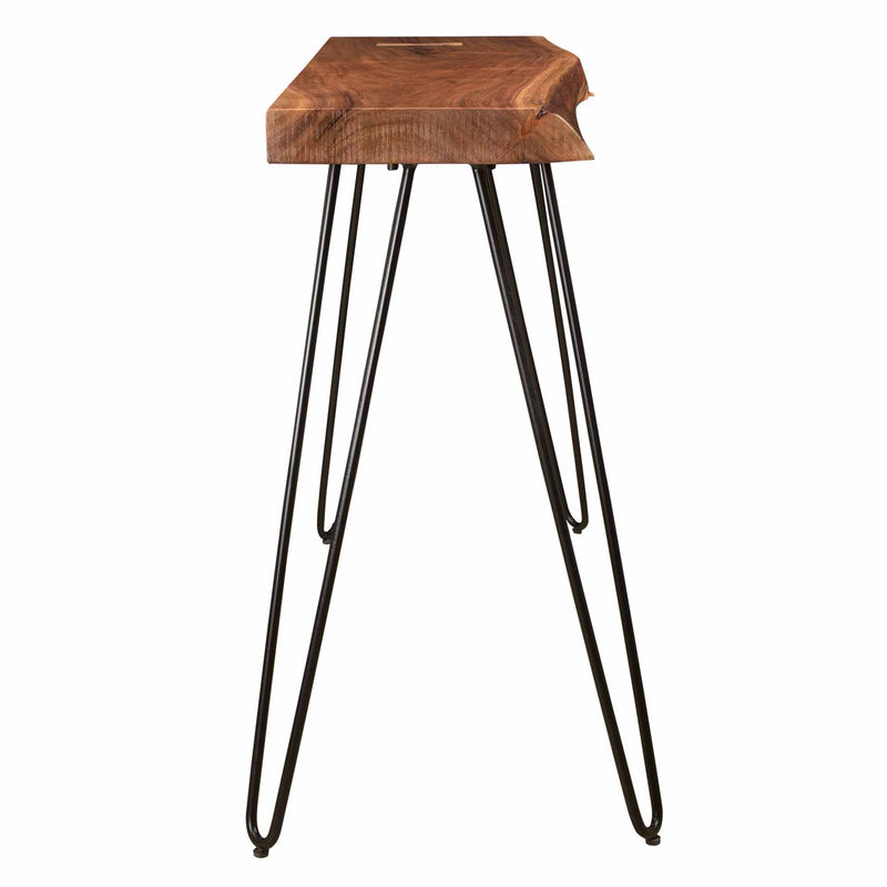 3. "Medium-sized Nila Console/Desk in Natural and Black - Perfect for Small Spaces"