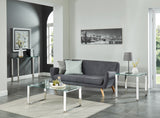 5. "Zevon Console/Desk in Silver - Enhance your workspace with this elegant piece"