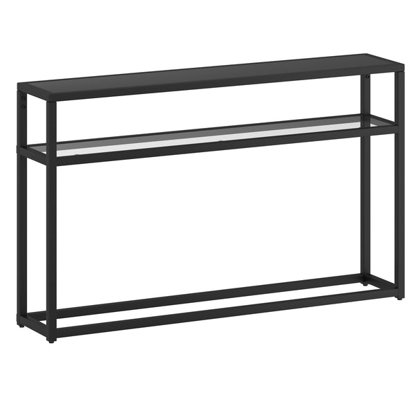 1. "Quinn Console Table in Black - Sleek and stylish furniture for your living room"