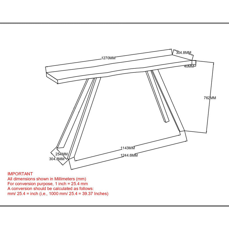 8. "Versatile Virag Console/Desk in Natural and Black - Ideal for Multiple Uses"