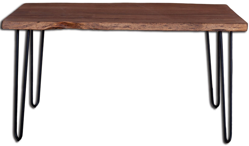 1. "Sustainable wooden dining table with organic finish"